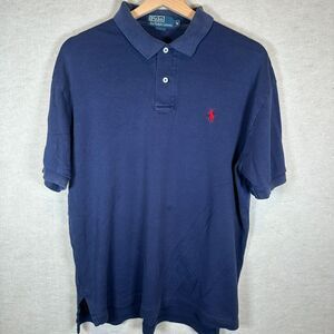 Vintage Polo Ralph Lauren Polo Shirt Mens Navy Blue Red Pony Box Logo Sri Lanka